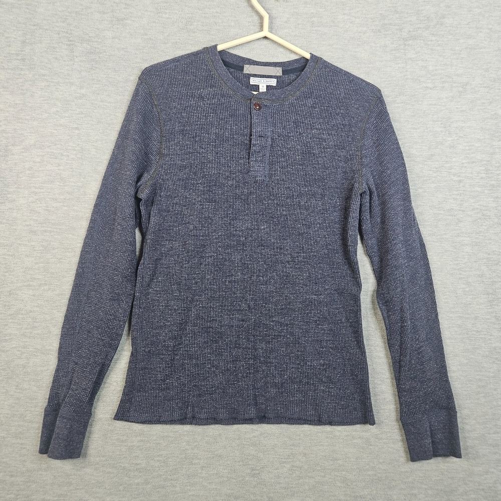 Wallage & Barnes Men's Thermal Henley Waffle Knit Top Size M